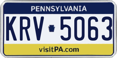 PA license plate KRV5063