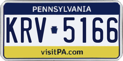 PA license plate KRV5166