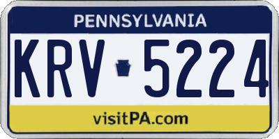PA license plate KRV5224