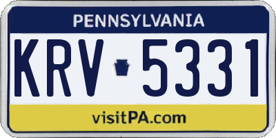 PA license plate KRV5331