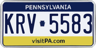 PA license plate KRV5583