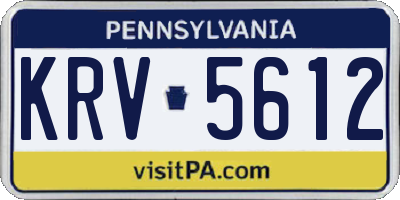 PA license plate KRV5612