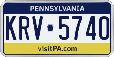 PA license plate KRV5740