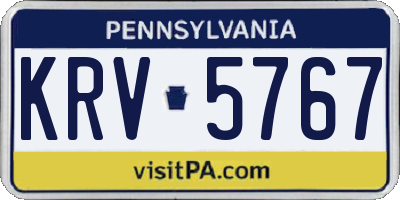 PA license plate KRV5767