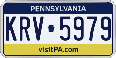 PA license plate KRV5979