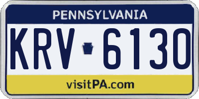 PA license plate KRV6130
