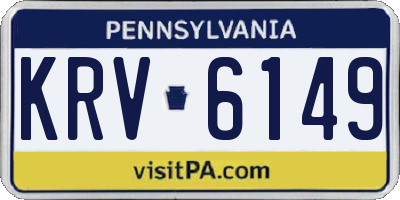 PA license plate KRV6149