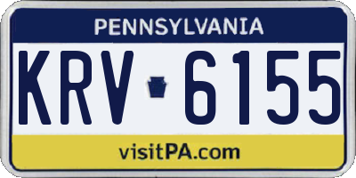 PA license plate KRV6155