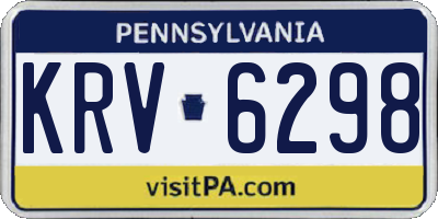 PA license plate KRV6298