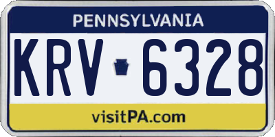 PA license plate KRV6328
