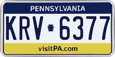 PA license plate KRV6377