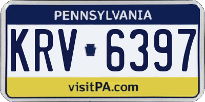 PA license plate KRV6397