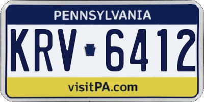 PA license plate KRV6412