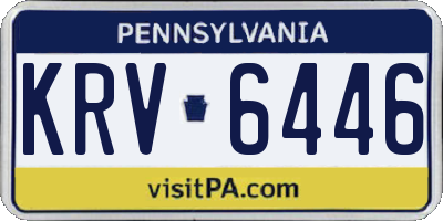 PA license plate KRV6446