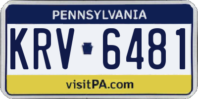 PA license plate KRV6481