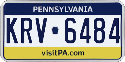 PA license plate KRV6484