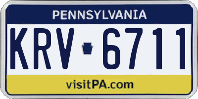 PA license plate KRV6711