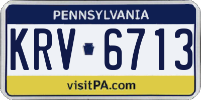 PA license plate KRV6713