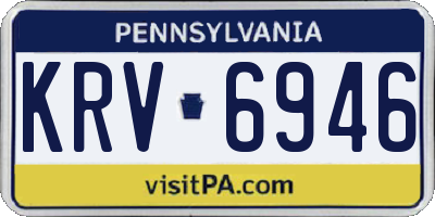 PA license plate KRV6946