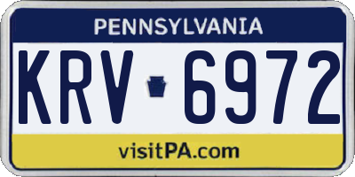 PA license plate KRV6972