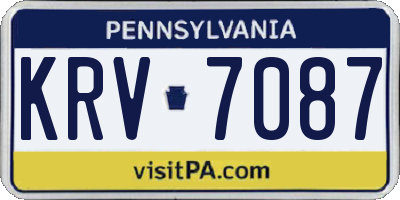 PA license plate KRV7087