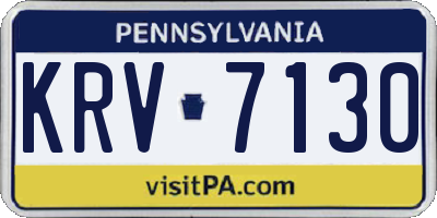 PA license plate KRV7130