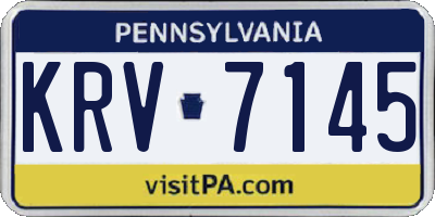 PA license plate KRV7145
