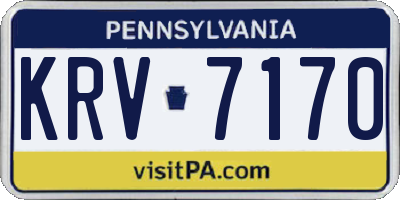 PA license plate KRV7170