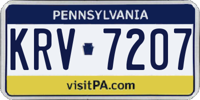 PA license plate KRV7207