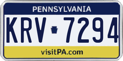 PA license plate KRV7294
