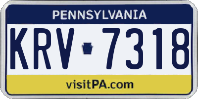 PA license plate KRV7318
