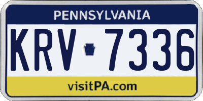 PA license plate KRV7336