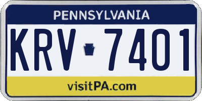 PA license plate KRV7401