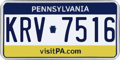 PA license plate KRV7516