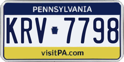 PA license plate KRV7798