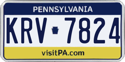 PA license plate KRV7824