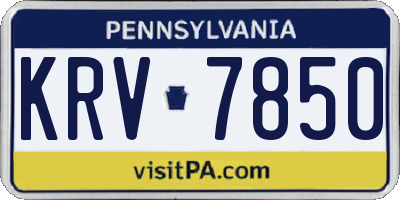 PA license plate KRV7850