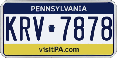 PA license plate KRV7878