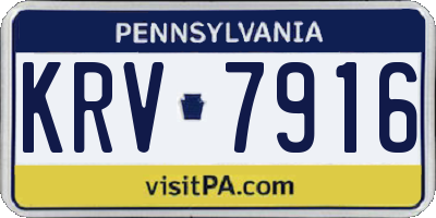 PA license plate KRV7916