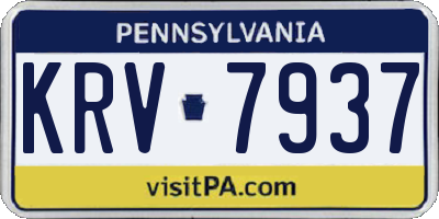PA license plate KRV7937