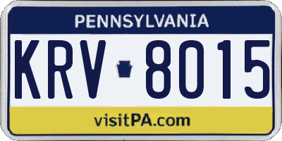 PA license plate KRV8015