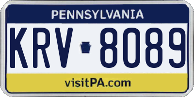 PA license plate KRV8089