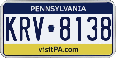 PA license plate KRV8138