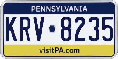 PA license plate KRV8235