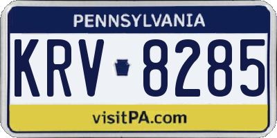 PA license plate KRV8285