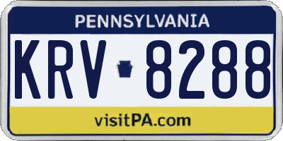 PA license plate KRV8288