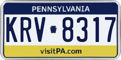 PA license plate KRV8317
