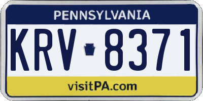 PA license plate KRV8371
