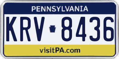 PA license plate KRV8436