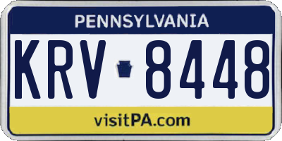 PA license plate KRV8448